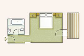Doppelzimmer Classic - Abweichungen zu Zimmerskizzen möglich